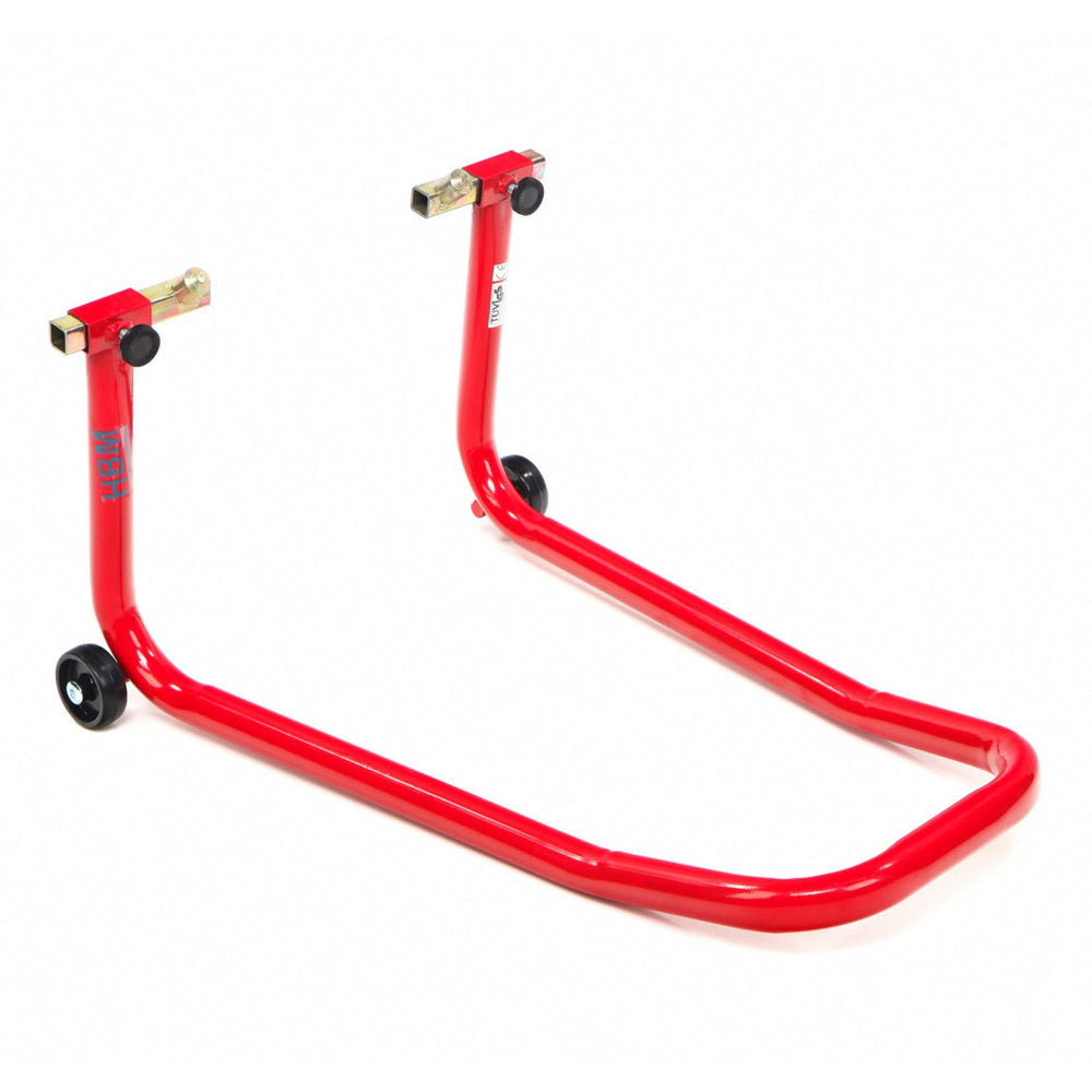 Cavalletto alzamoto rosso,solleva moto anteriore regolabile universale,carico massimo 100 kg,Premium Hbm Machines Olanda