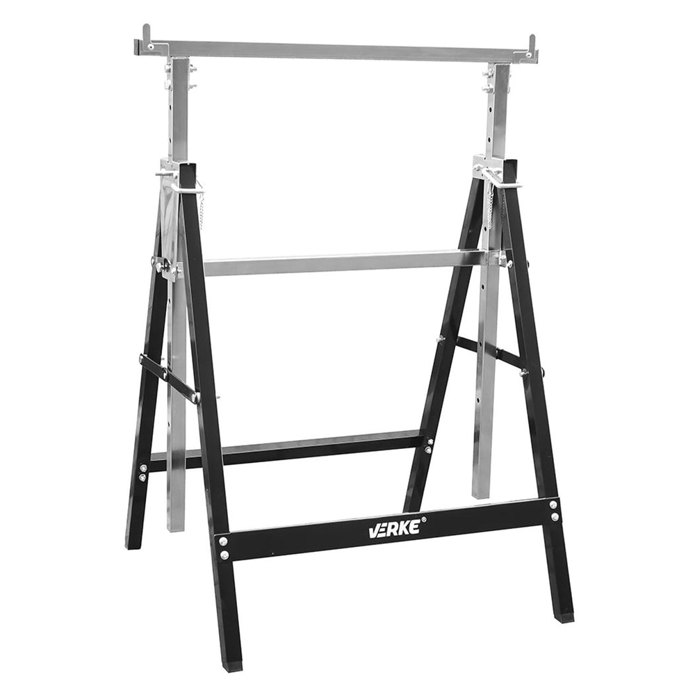 Cavalletto da lavoro telescopico, carico massimo 150 kg, altezza regolabile 79-130 cm, salvaspazio in acciaio per fai da te, garage, giardino, taglialegna, cantiere, Verke