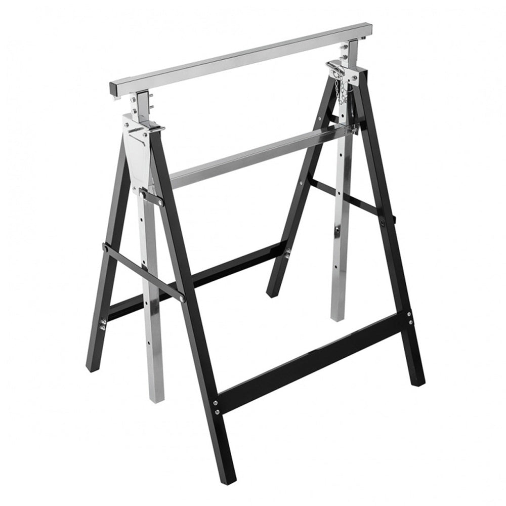 Cavalletto da lavoro telescopico, pieghevole,carico massimo 150 kg, altezza regolabile 800 – 1300 mm, argento/nero, Resser
