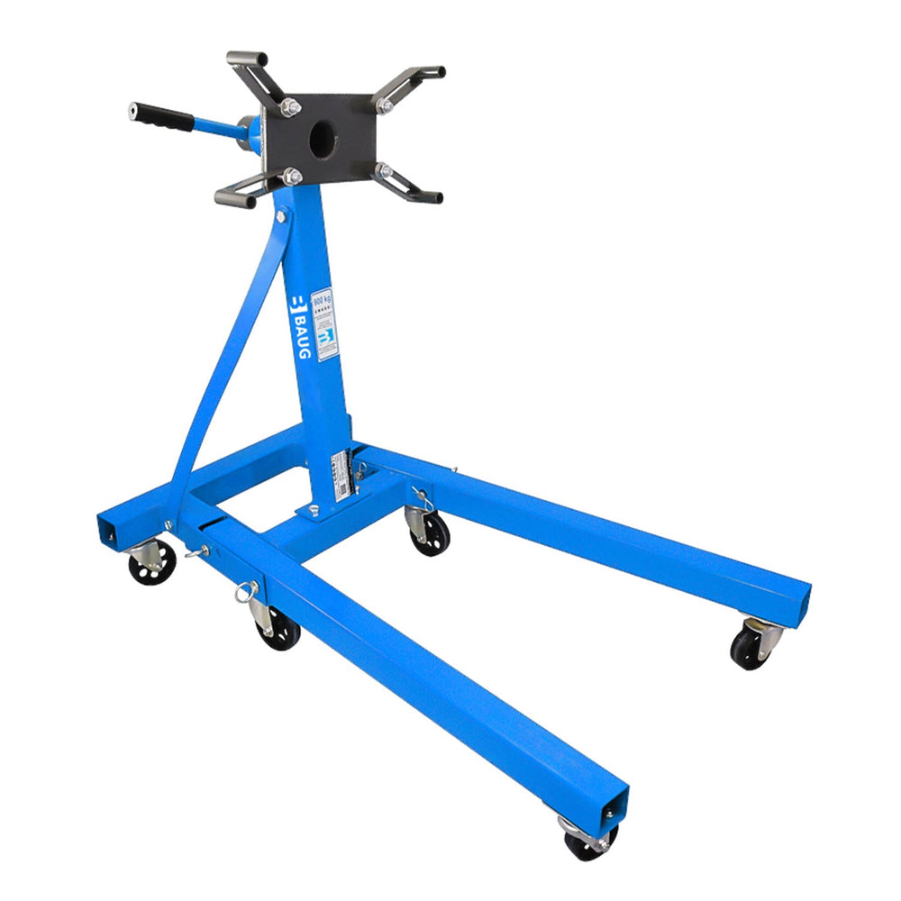 Cavalletto porta motore girevole, supporto per cambio, gambe pieghevoli, rotazione 360 gradi, 4 bracci di montaggio carrello professionale carico massimo 0.9 tonnellate Baug