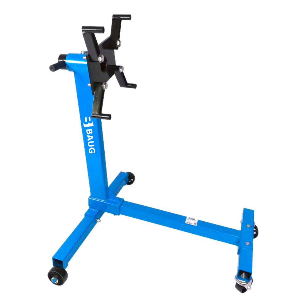 Cavalletto porta motore girevole, supporto per cambio, rotazione 360 gradi, 4 bracci di montaggio carrello professionale carico massimo 450 kg Baug