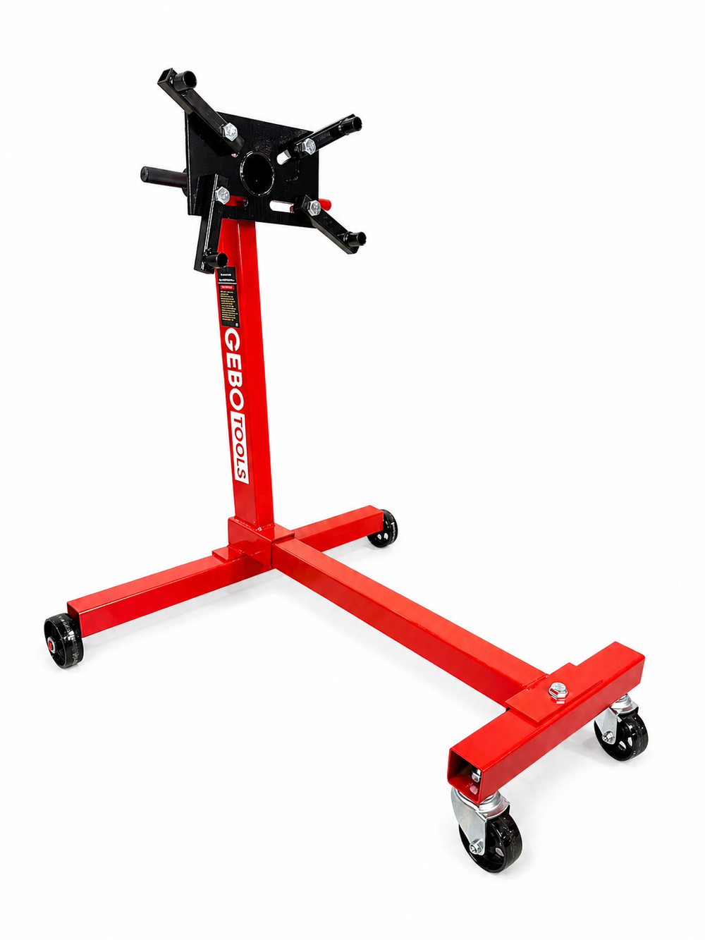 Cavalletto porta motore girevole, supporto per cambio, rotazione 360 gradi, 4 bracci di montaggio carrello professionale carico massimo 450 kg Gebo Tools