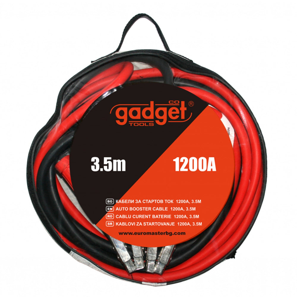 Cavi batteria auto 1200A 3.5 m Gadget, kit-set con pinze per avviamento per soccorso emergenza auto e moto
