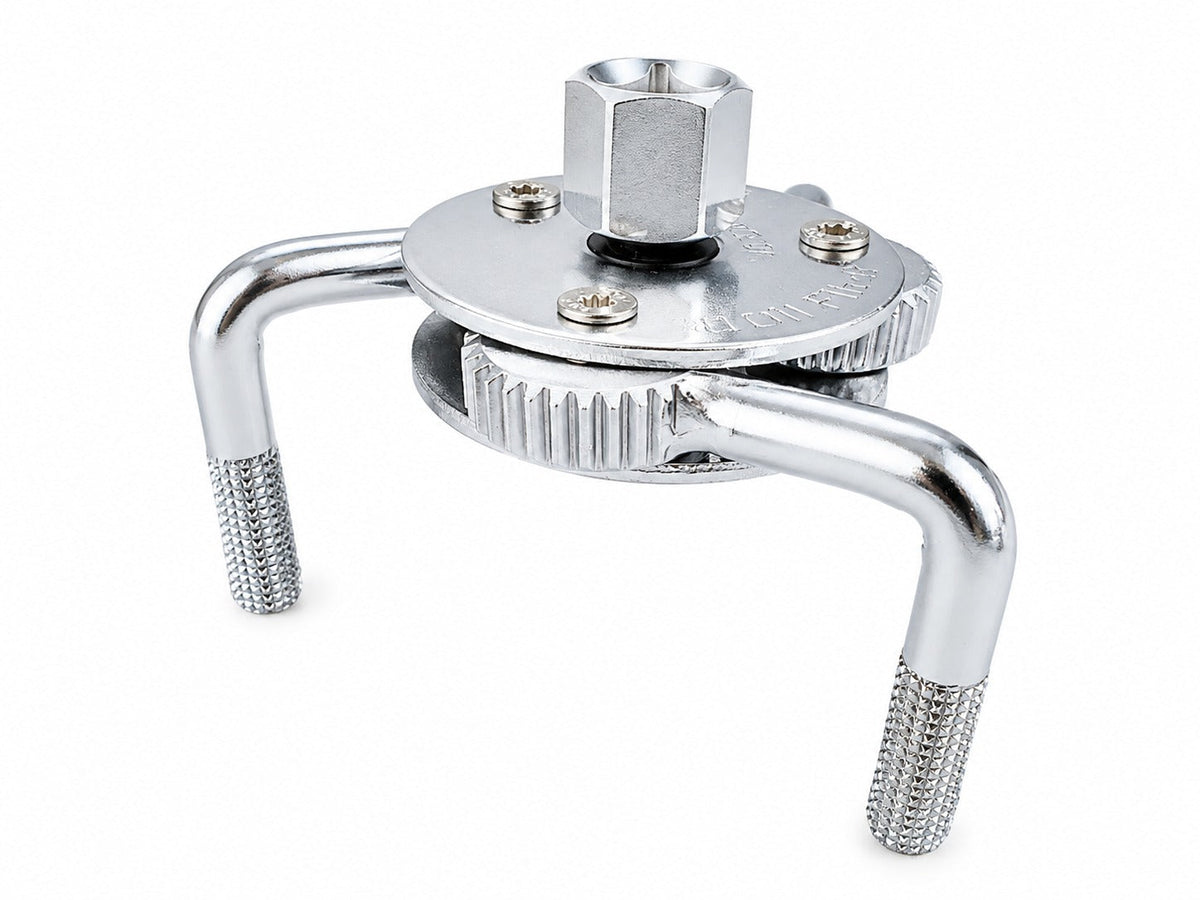 Chiave per la rimozione del filtro dell'olio, strumento a 3 griffe-ganasce-bracci, regolabile, 3/4'', adattatore universale interno-esterno da 1/2" a 3/9",diametro 63–102 mm modello 1 Gebo Tools