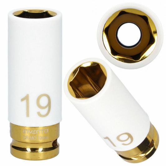 Chiave bussola 1/2" per ruota da 19mm, protegge cerchioni e dadi personalizzati con guaina protettiva-rinforzo in acciaio al cromo-molibdeno, Cr-Mo