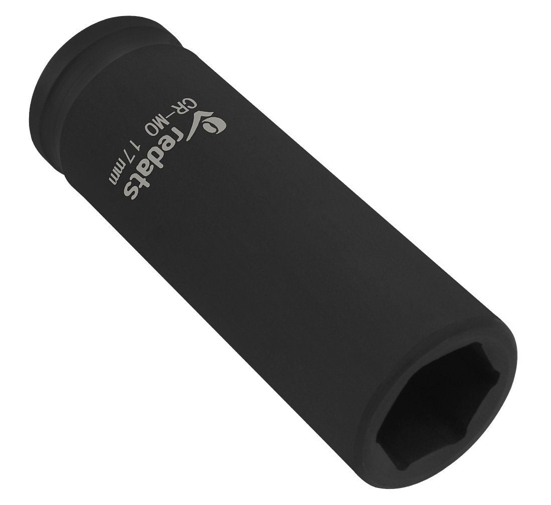 Chiave a bussola lunga ad impatto-a percussione 17 mm con attacco da 1/2" pollici, Cr-mo, lunghezza 78 mm