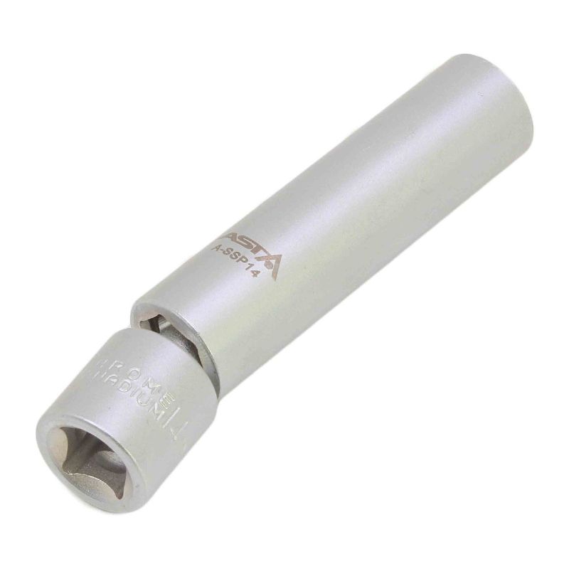 Chiave a bussola magnetica poligonale per candelette M14 mm, presa universale, con snodo flessibile girevole, 3/8", ideale per riparazione auto, compatibile con Bmw