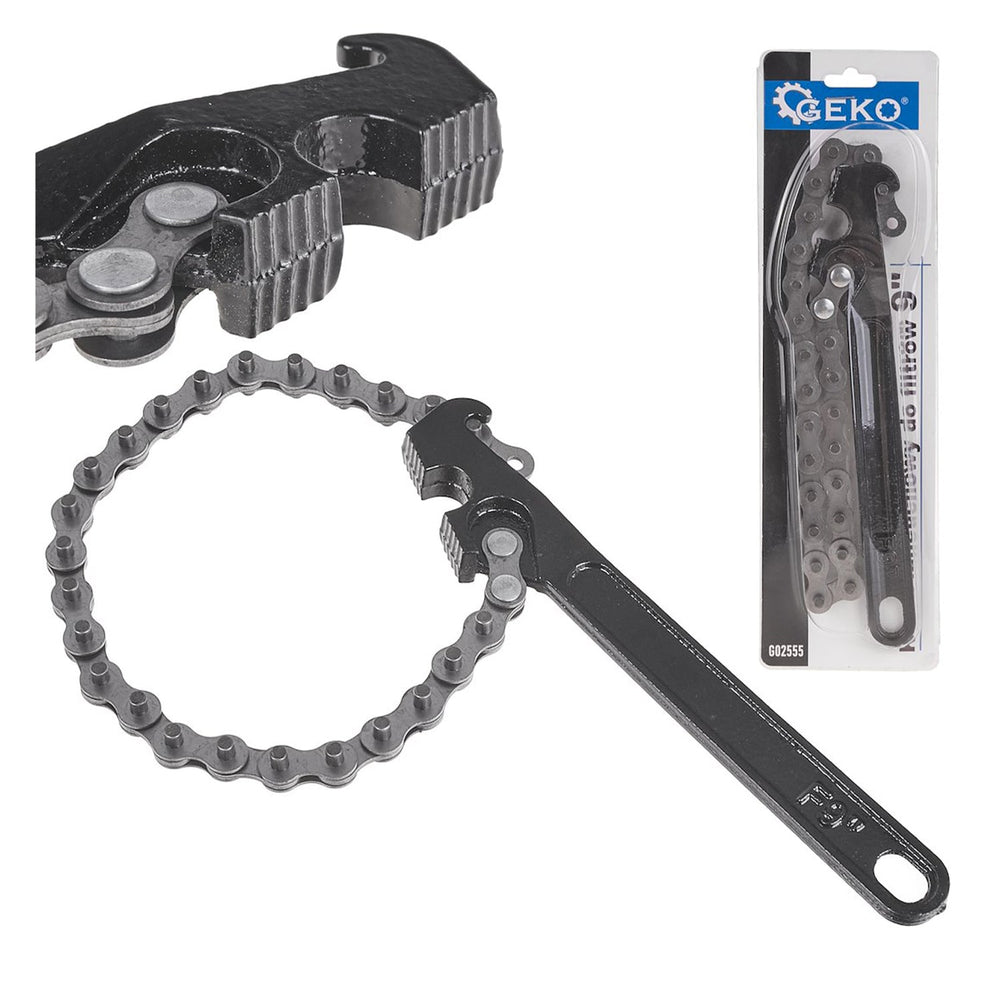 Chiave a catena per filtro olio regolabile 9" 60-125 mm Geko