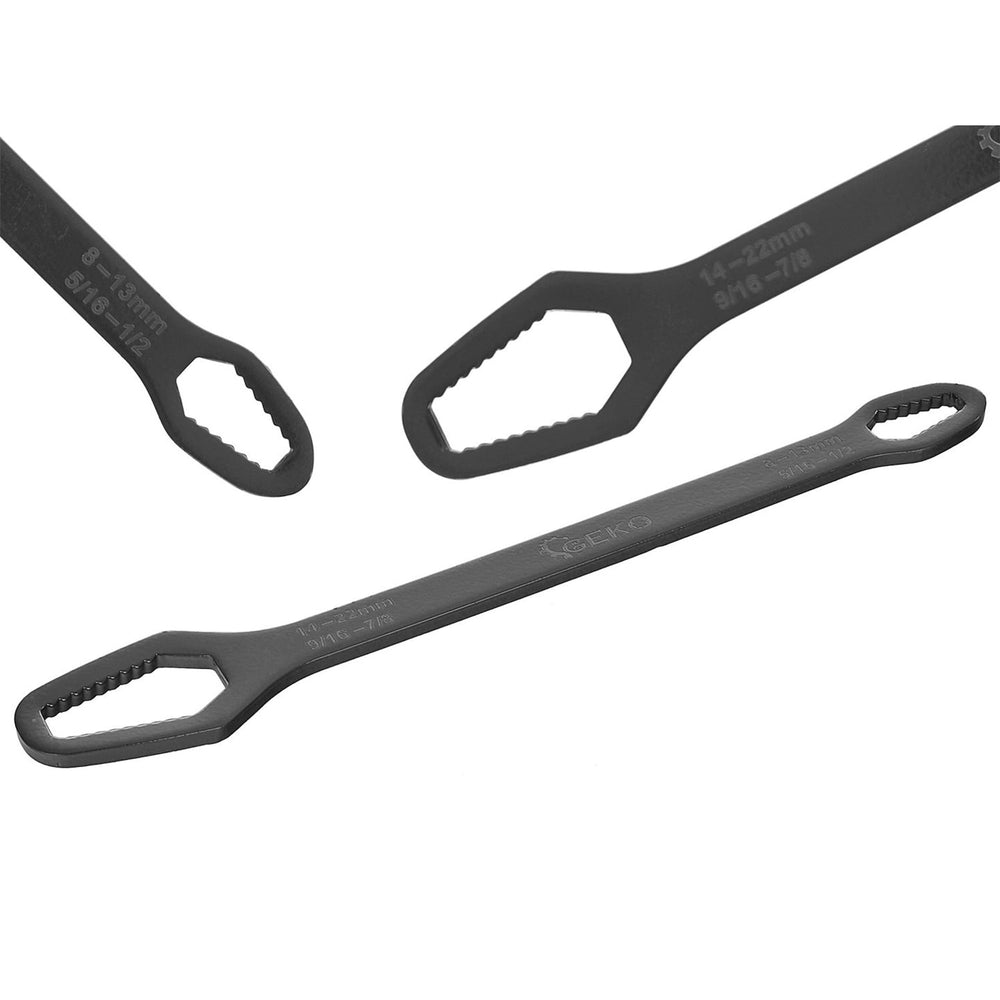 Chiave a doppio anello universale 14–22 / 8–13 mm, acciaio CrV, 270 mm Geko