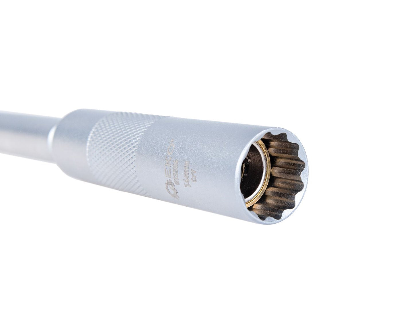 Chiave candela, 12 punti, 3/8”, 14mm, giunto cardanico, parete sottile e asta lunga, acciaio Cr-V, 310 mm, Geko