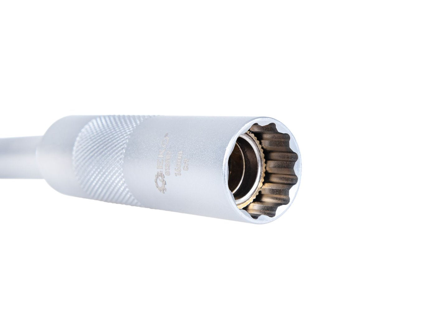 Chiave candela, 12 punti, 3/8”, 16mm, giunto cardanico, parete sottile e asta lunga, acciaio Cr-V, 310 mm, Geko