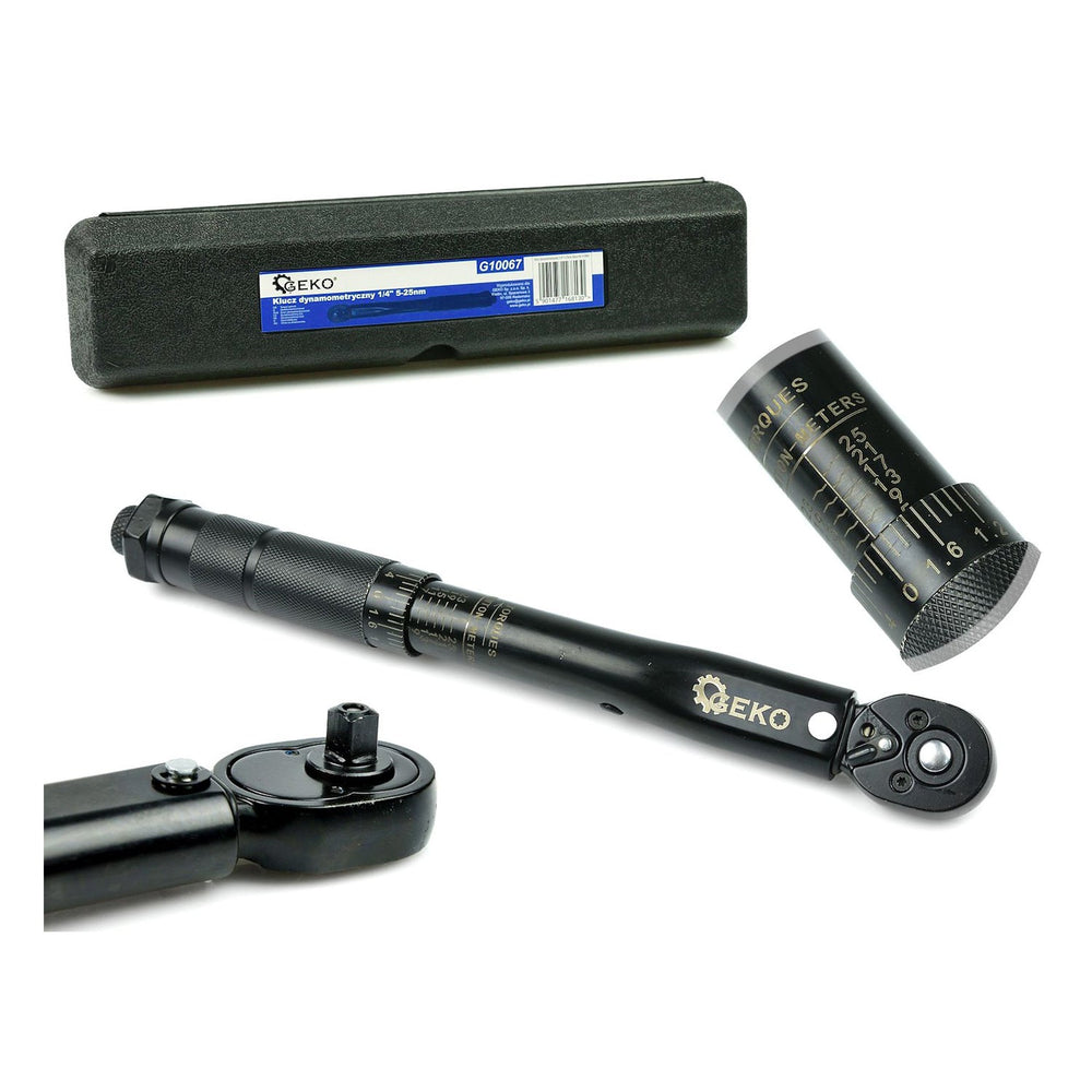 Chiave dinamometrica da 1/4" , 5–25 Nm nera Geko