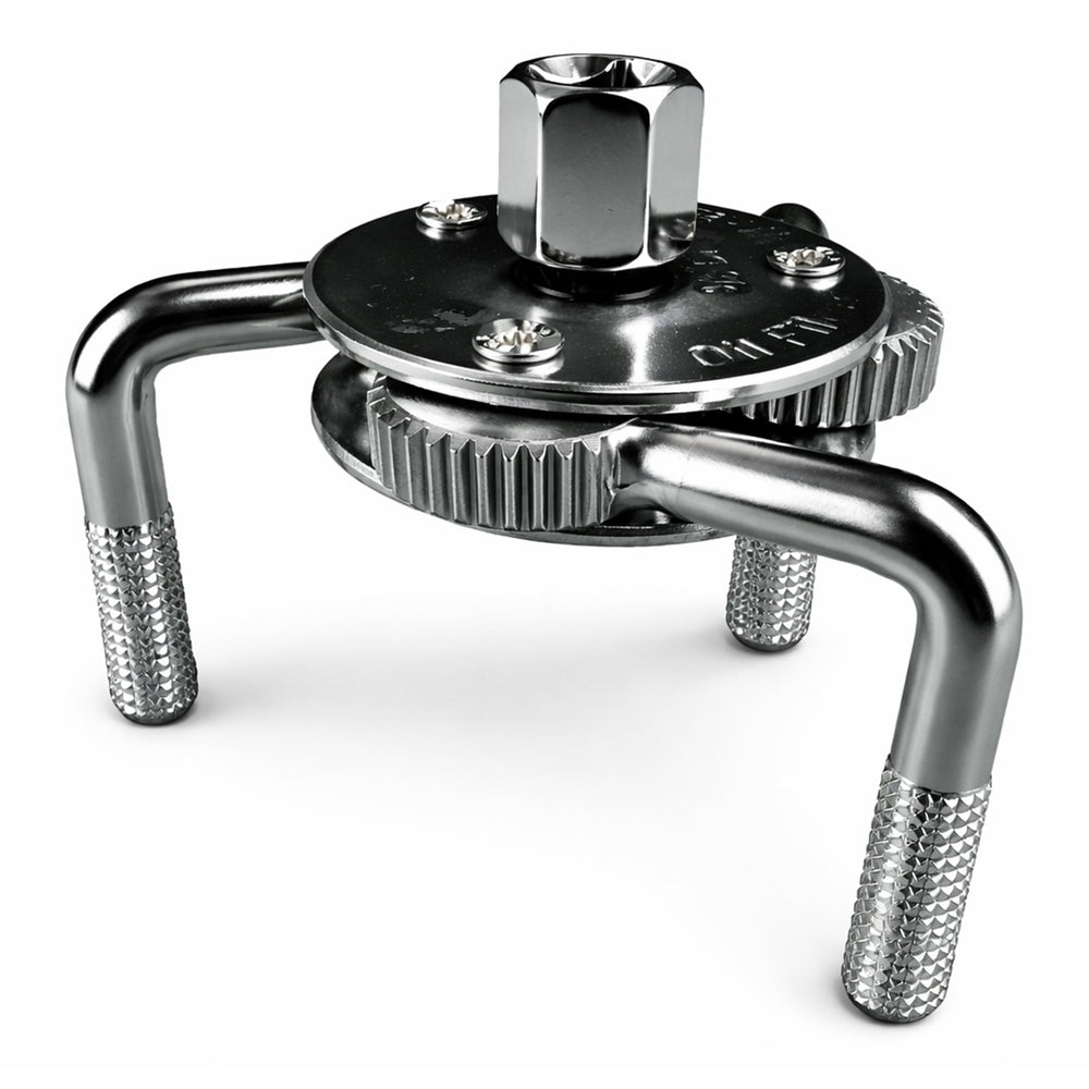 Chiave per la rimozione del filtro dell'olio, strumento a 3 griffe-ganasce-bracci, regolabile, 3/4'', adattatore universale interno-esterno da 1/2" a 3/9",diametro 63–102 mm modello 1 Gebo Tools