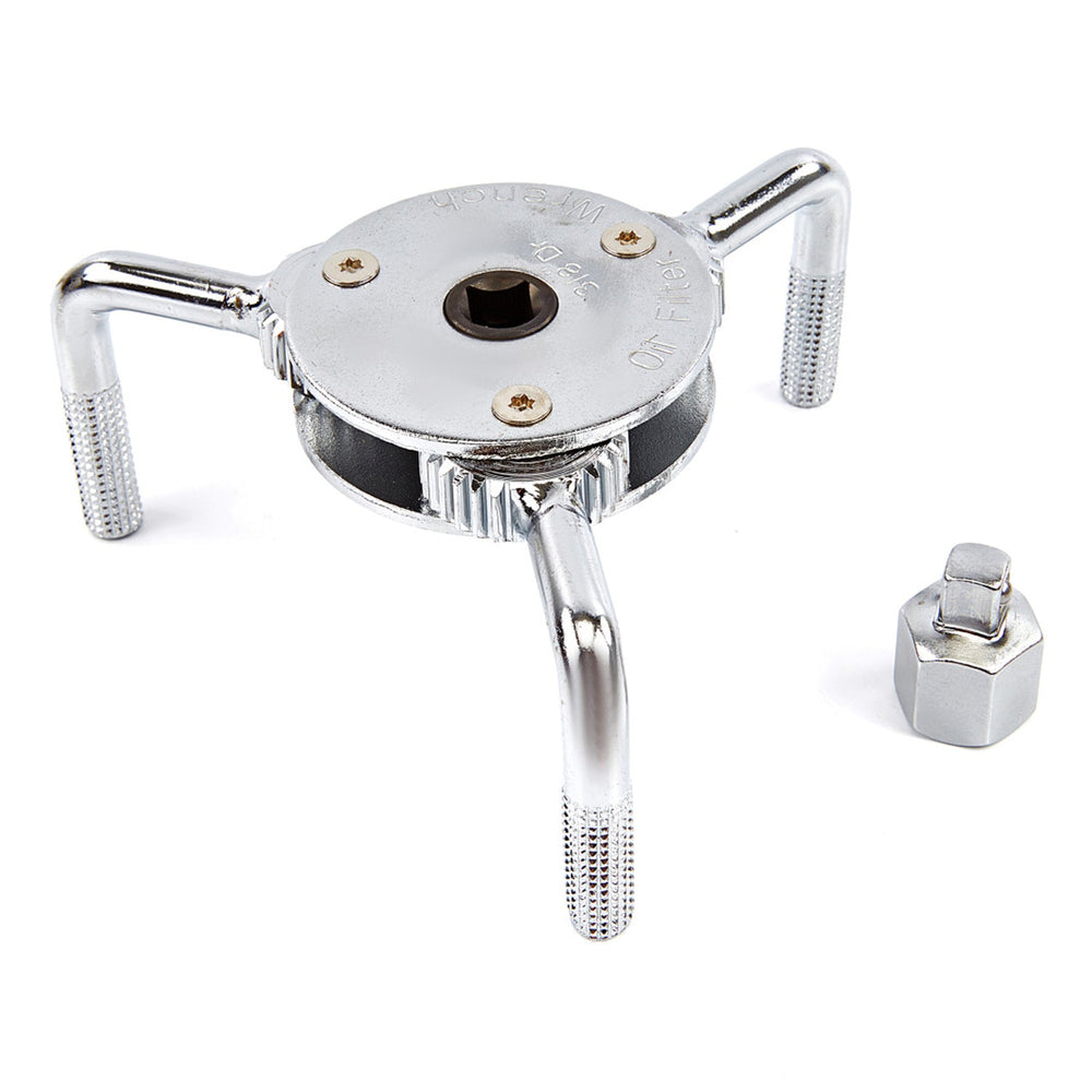 Chiave per la rimozione del filtro dell'olio, strumento a 3 griffe-ganasce-bracci, regolabile, 3/4'', adattatore universale interno-esterno da 1/2" a 3/9",diametro 63–102 mm modello 1