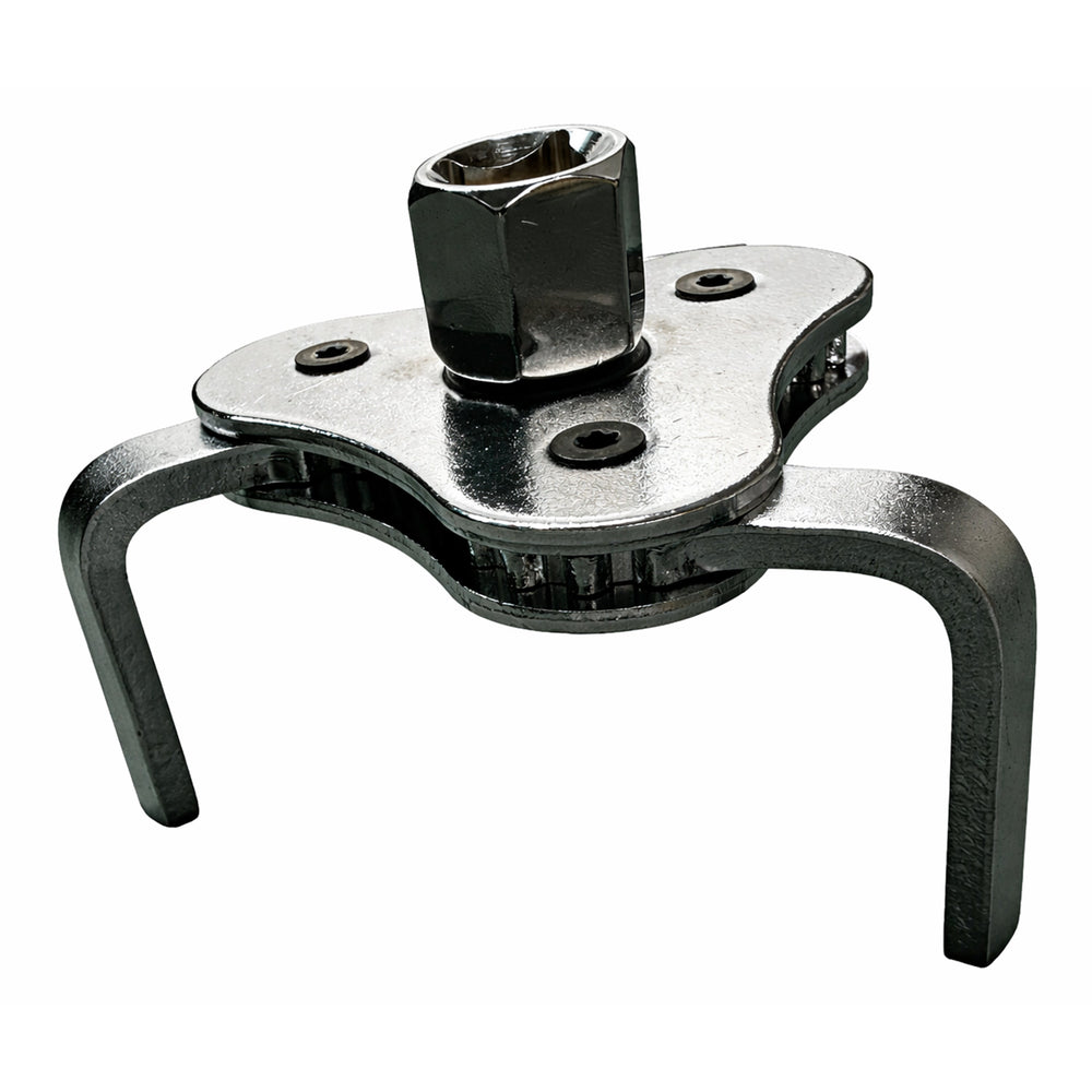 Chiave per la rimozione del filtro dell'olio, strumento a 3 griffe-ganasce-bracci, regolabile con 3/8'' e 1/2", adattatore universale rimovibile, 62–120 mm, Gebo Tools