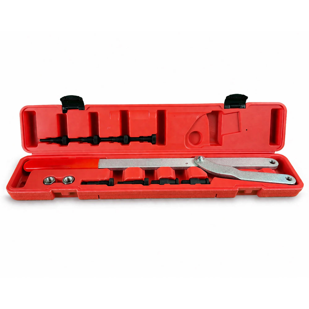 Chiave universale controsupporto per albero a camme con 2 tenditori e 8 bulloni di bloccaggio con custodia 40–220 mm Gebo Tools