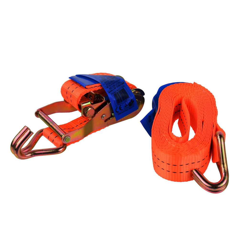 Cinghia a cricchetto, di ancoraggio con tenditore a gancio, fissaggio 35 mm × 4 m, fino a 2000 kg