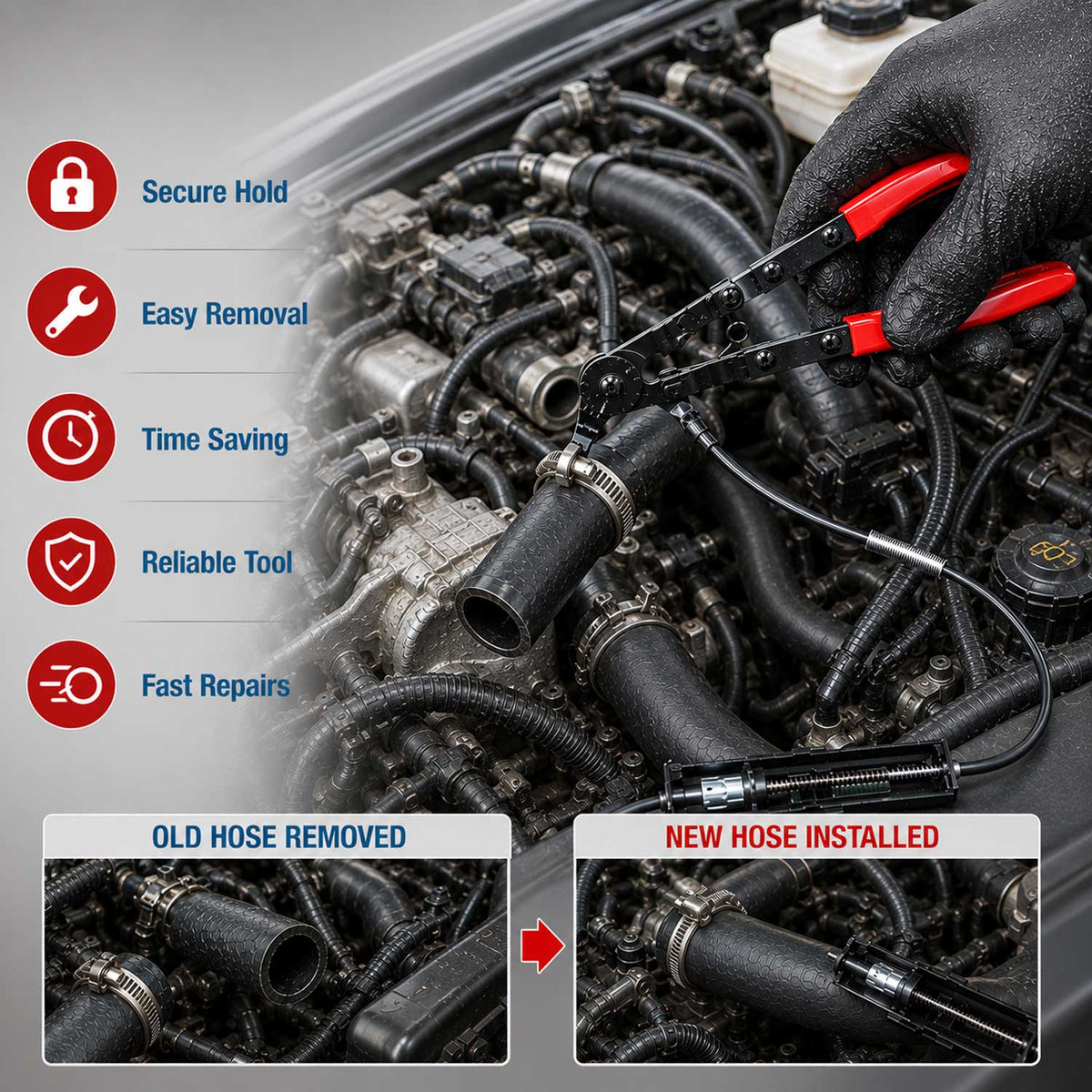 Pinza con cavo per fascette autostringenti, per manicotti auto moto modello 3 Gebo Tools