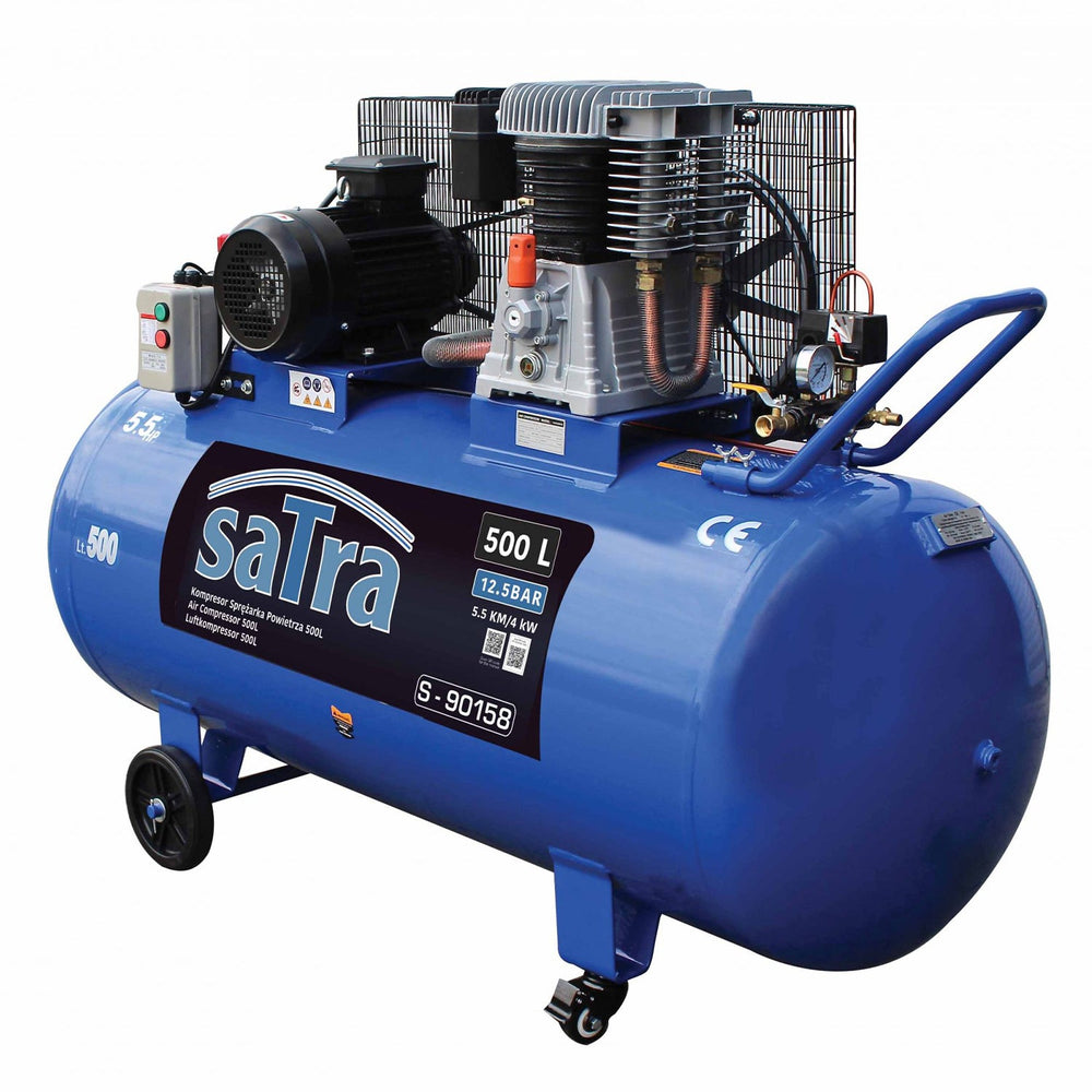 Compressore d'aria portatile per pneumatici 380 V, gonfiatore per pneumatici a doppio cilindro, 500 litri, 593 l/min 12, 5 bar,  4KW, 5,5 HP per suv camion, auto bici, palloni, materassi ad, barche gonfiabili, per uso non ,Satra