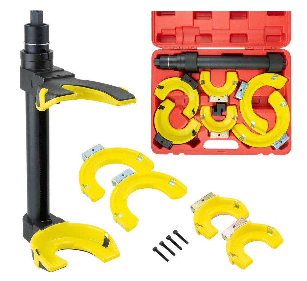 Compressore molla ammortizzatori per auto, strumenti estrattori molle ammortizzatore,professionale, Mc Pherson 80-265 mm,1 tonnellata, kit compatibile con BMW, Toyota, Ford, Opel, VW, Audi, Saab, Nissan, Honda, Subaru, Volvo, Mitsubishi ecc.