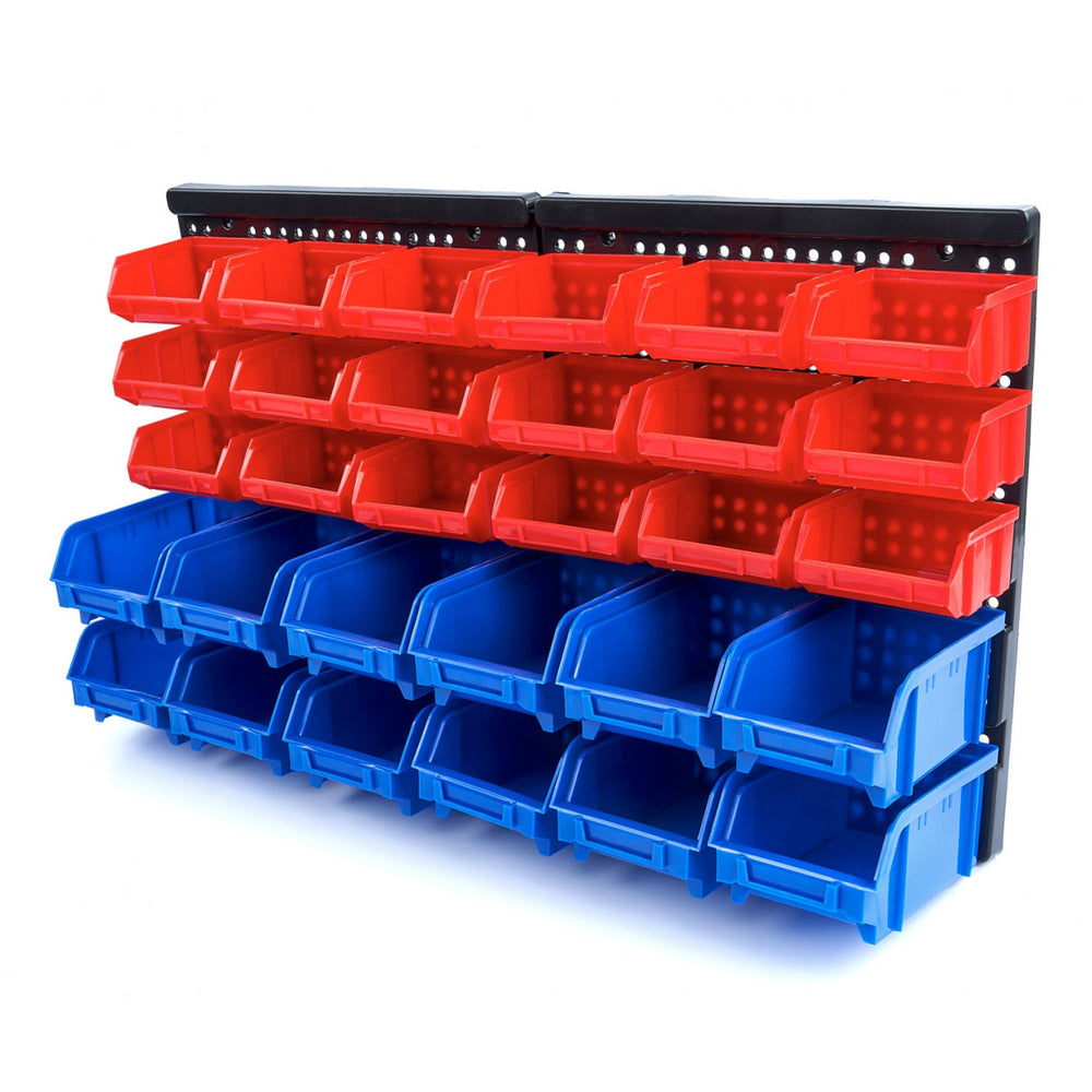 Contenitori per pannello porta attrezzi da parete ,30 cassette impilabili per viti dadi bulloni,da ferramenta officina garage, per minuteria, 65x38cm Hbm Machines Olanda