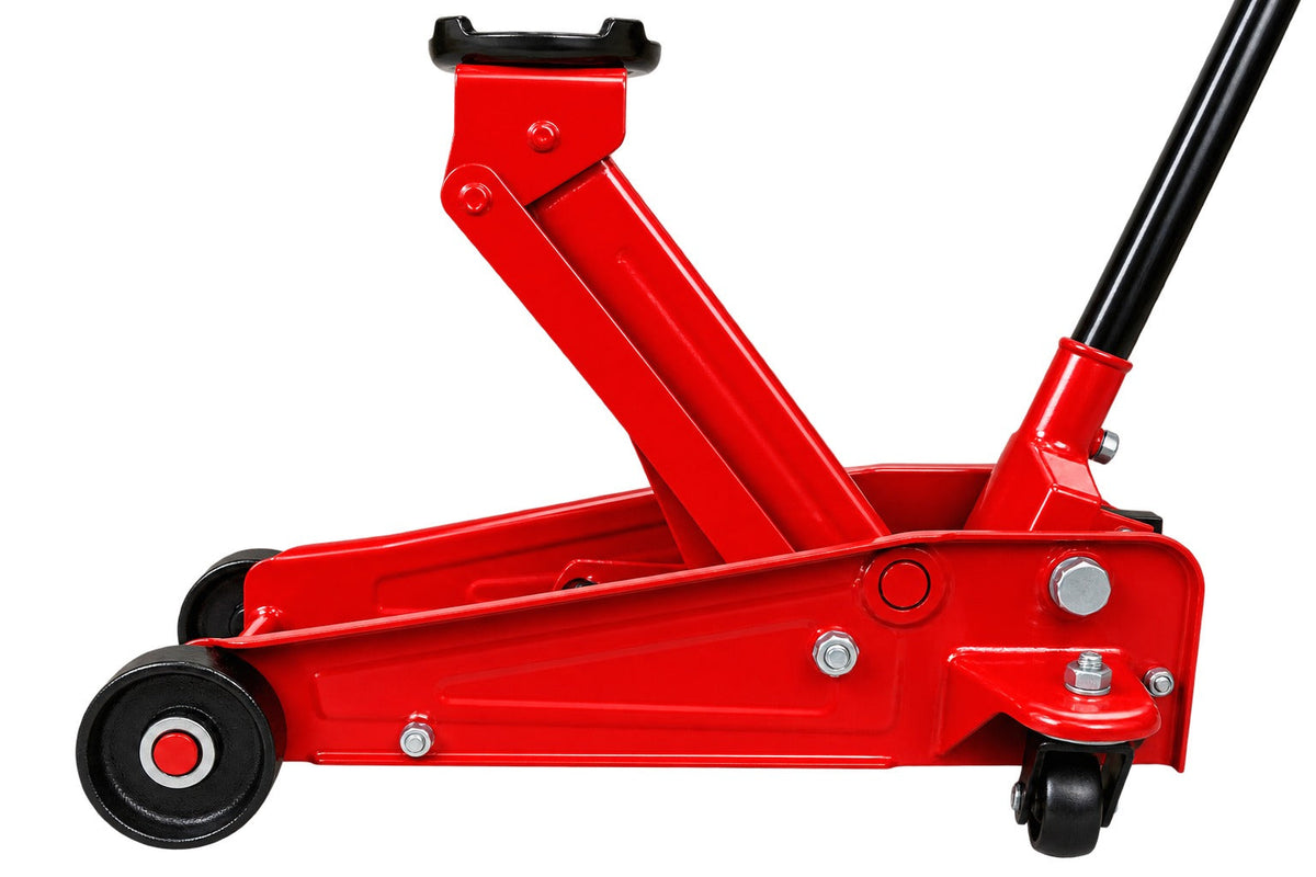 Cric a carrello sollevatore auto, martinetto idraulico professionale a carrello con profilo ribassato, 3 tonnellate, altezza di sollevamento 150-480 mm Gebo Tools