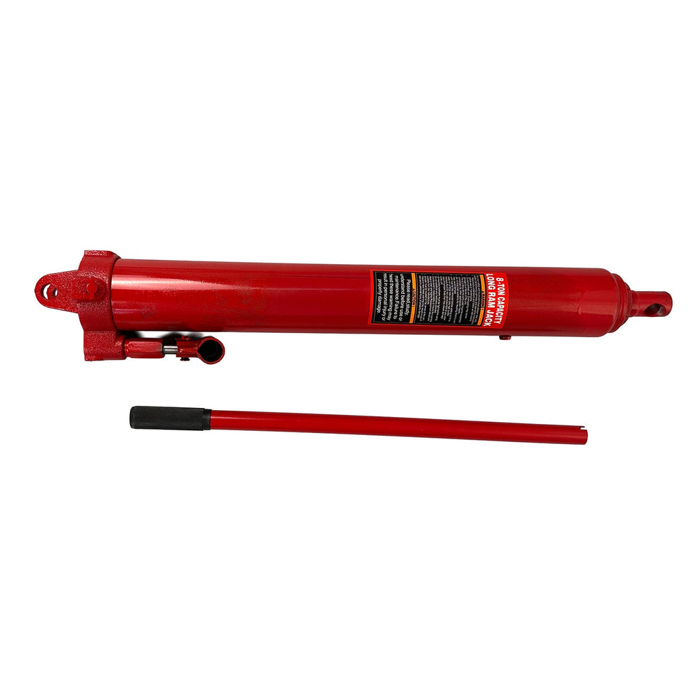 Cric idraulico a pistone lungo, capacità 8 tonnellate, raccoglitrice manuale di ciliegie con maniglia, sollevamento da garage/negozio e paranco di motore, con pompa a singolo, rosso
