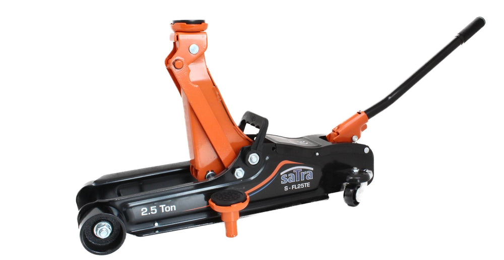 Cric sollevatore auto, martinetto idraulico professionale a carrello con profilo ribassato, 2,5 tonnellate, altezza di sollevamento 110–360 mm Satra