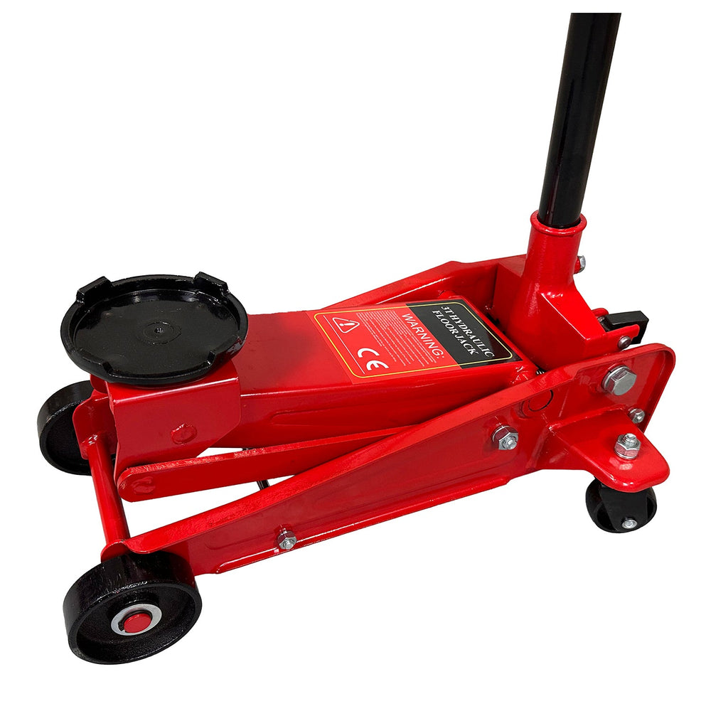 Cric sollevatore auto, martinetto idraulico professionale a carrello con profilo ribassato, 3 tonnellate, altezza di sollevamento 150 - 480 mm Gebo Tools