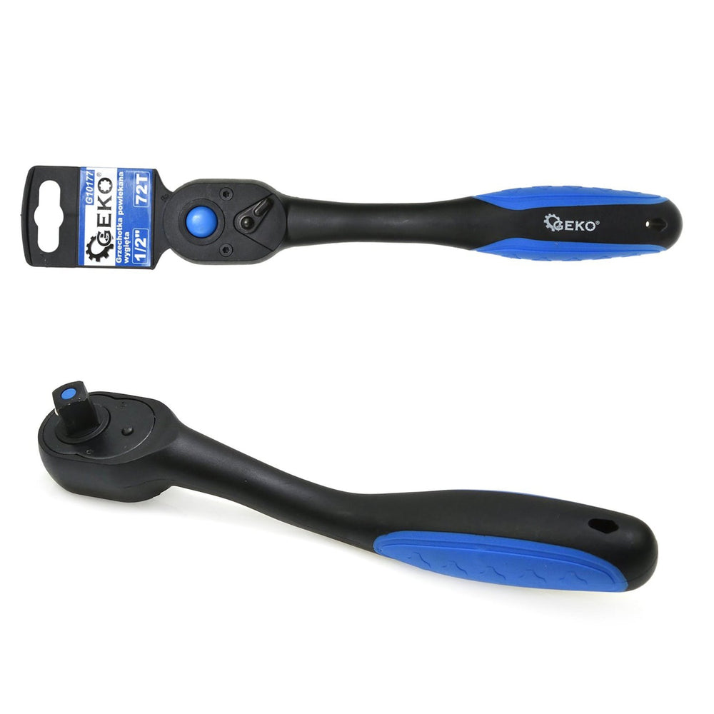 Cricchetto professionale 1/2" in acciaio Cr-V e Cr-Mo, 246 mm,72 denti, ABS Geko