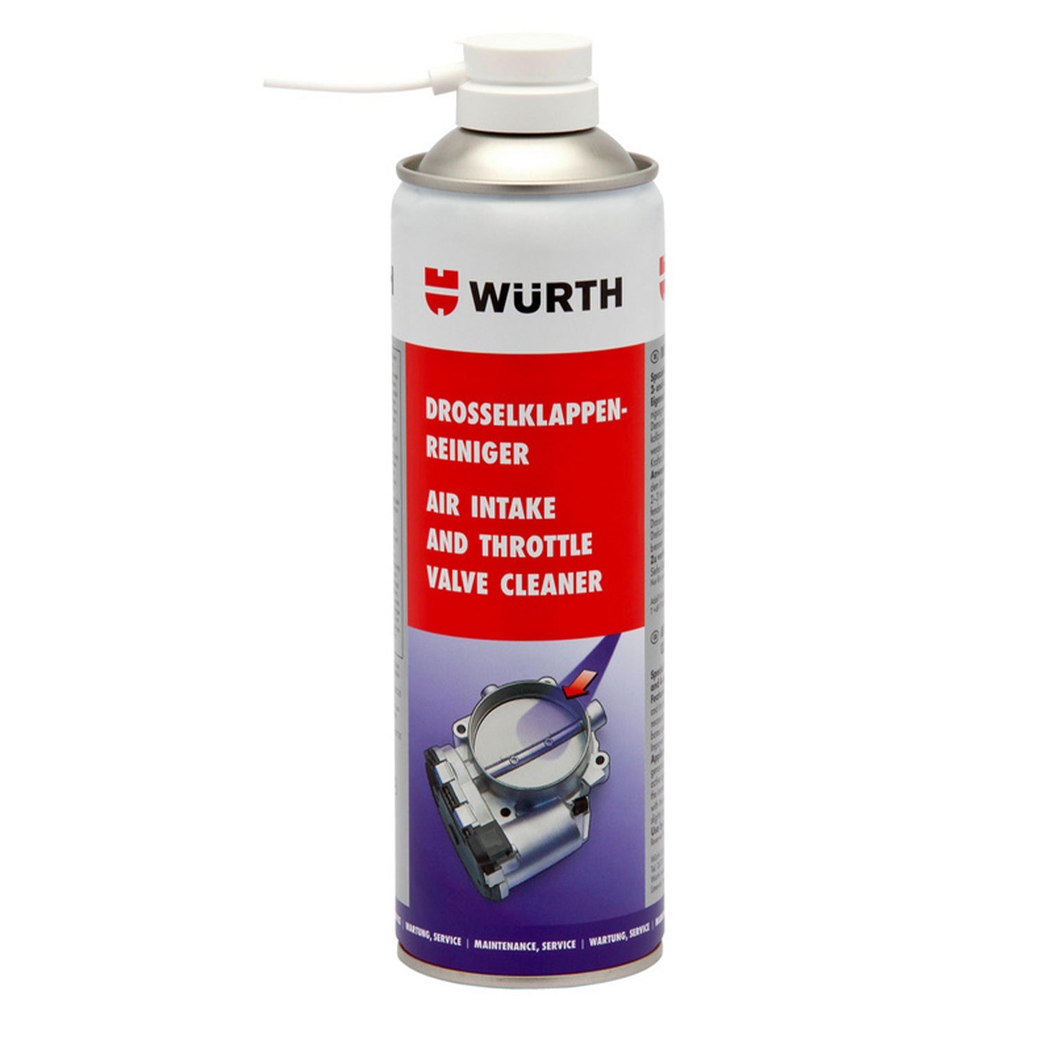 Detergente per corpo farfallato, pulitore per corpi farfallati, cura della macchina, additivo pulizia corpo farfallato e valvole, 500 ml Würth