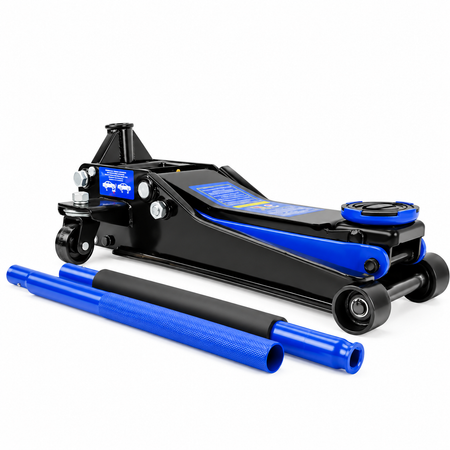Cric idraulico 3 tonnellate, ribassato, a doppio pistone ,sollevatore per auto  75–500 mm, Geko