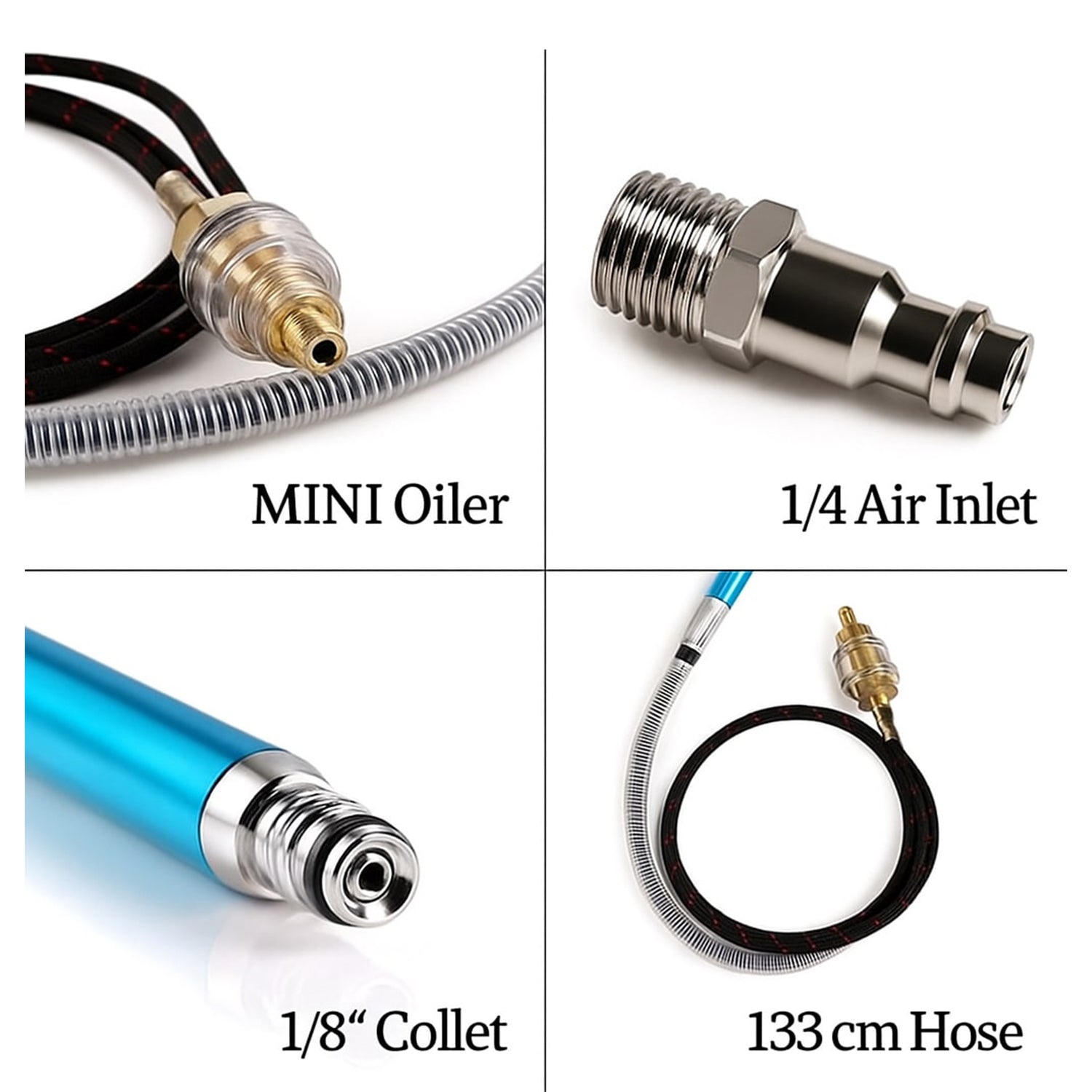 Micro smerigliatrice pneumatica smerigliatrice penna a spinta, 58.000 rpm, kit smerigliatrice pneumatica ad alta velocità, penna per smerigliatura pneumatica, strumento per lucidatura e incisione portatile, Gebo Tools