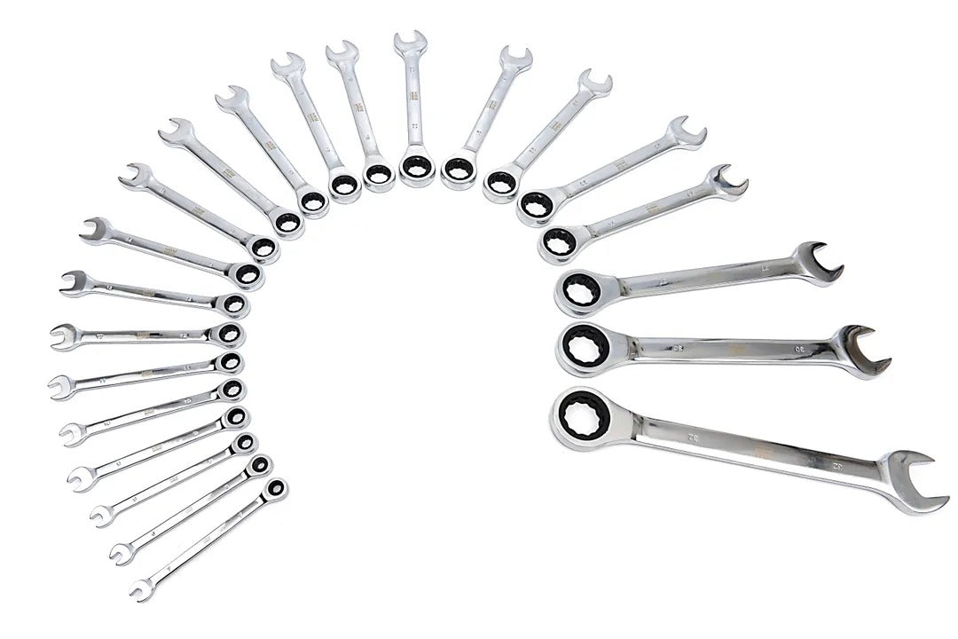 Set di chiavi a cricchetto combinate, con anello da 6–32 mm, 22 pezzi, Hbm