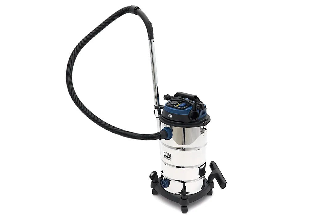 Aspirapolvere aspiratore industriale secco umido per officina casa e auto 1600 W 40 l compatto e silenzioso HBM