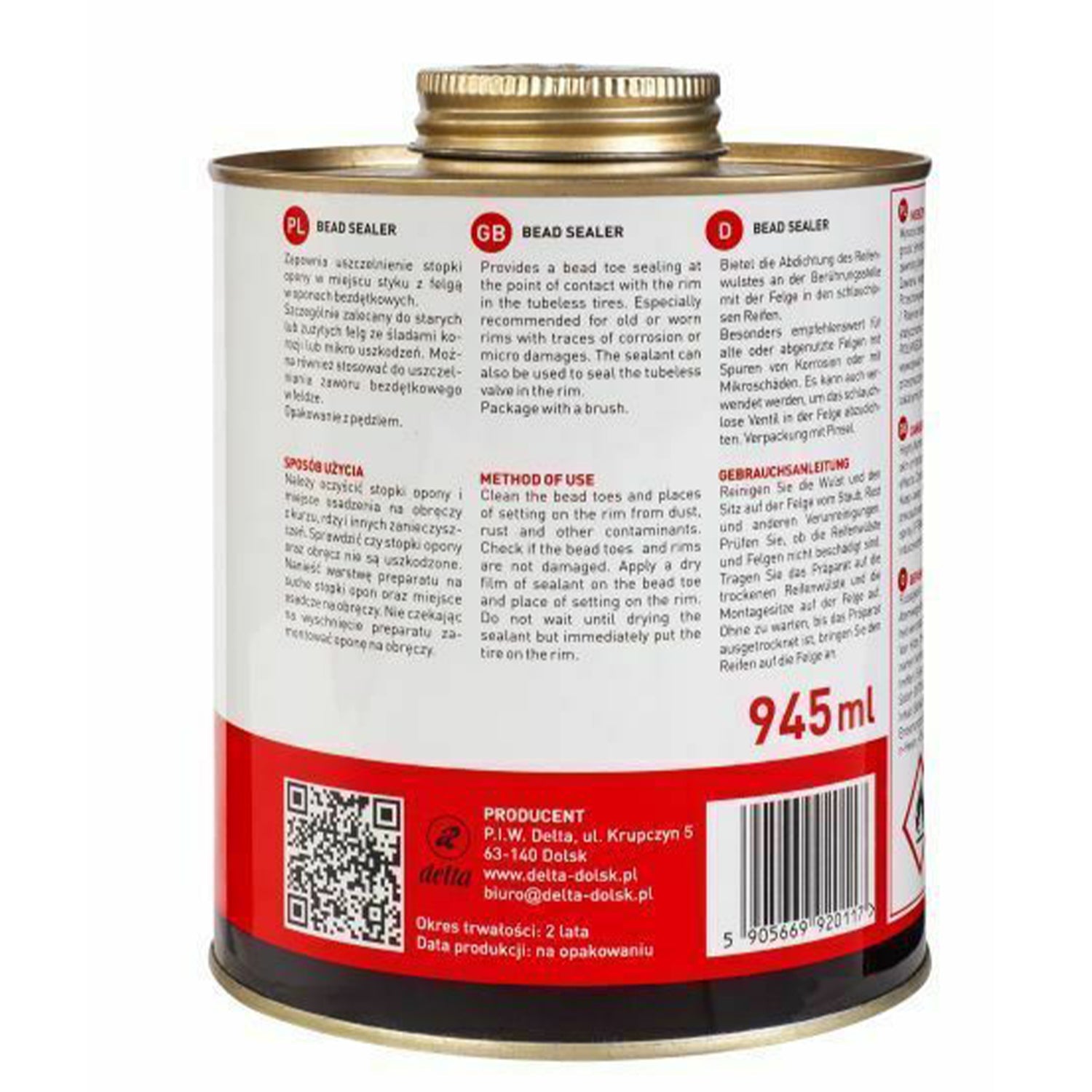 Sigillante per pneumatici, 945 ml con pennello