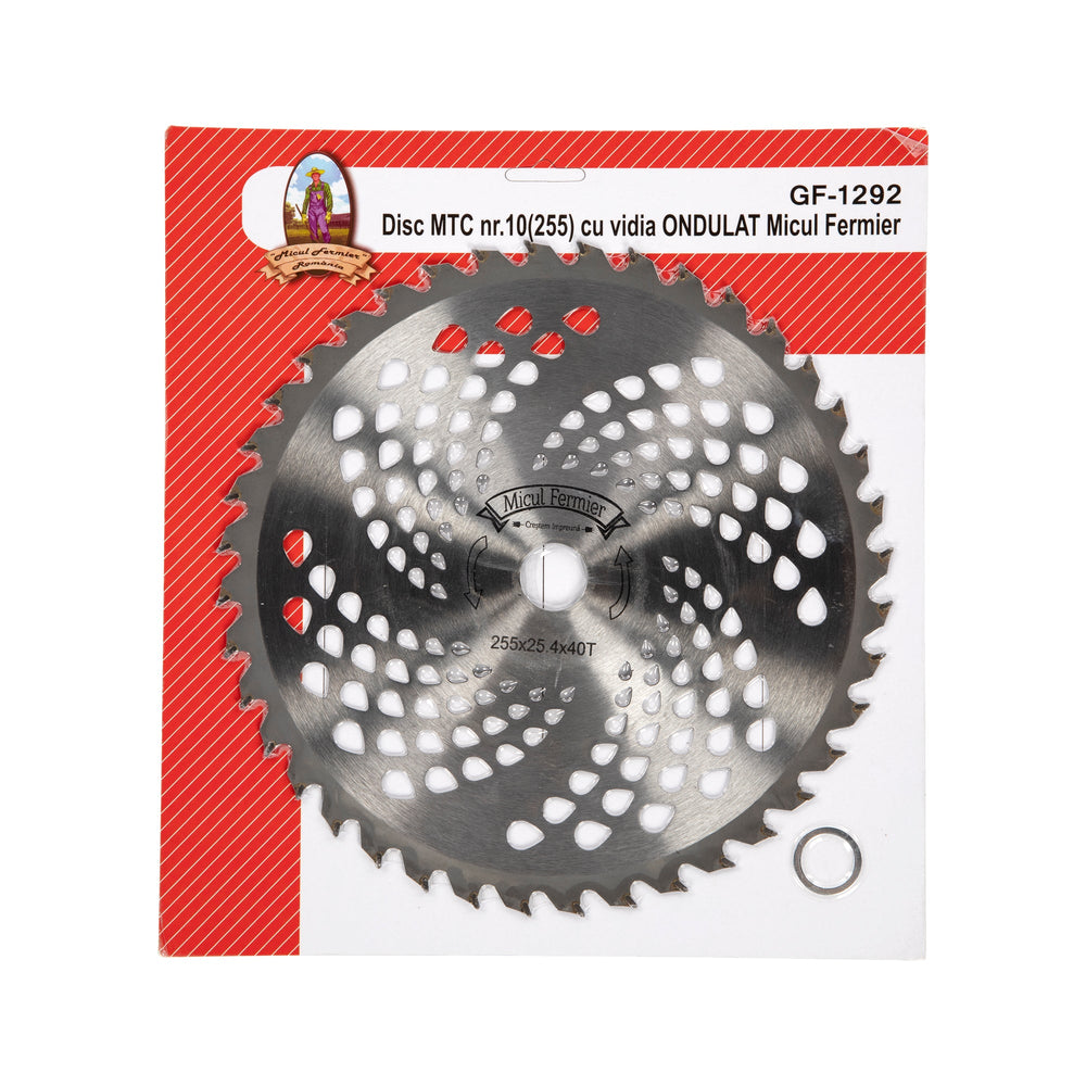 Disco per decespugliatore n.10 255 mm,con 40 denti in widia ondulati