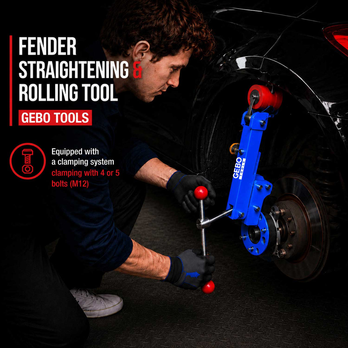 Strumento parafango estendibile per la riforma del rullo pneumatici auto Gebo Tools