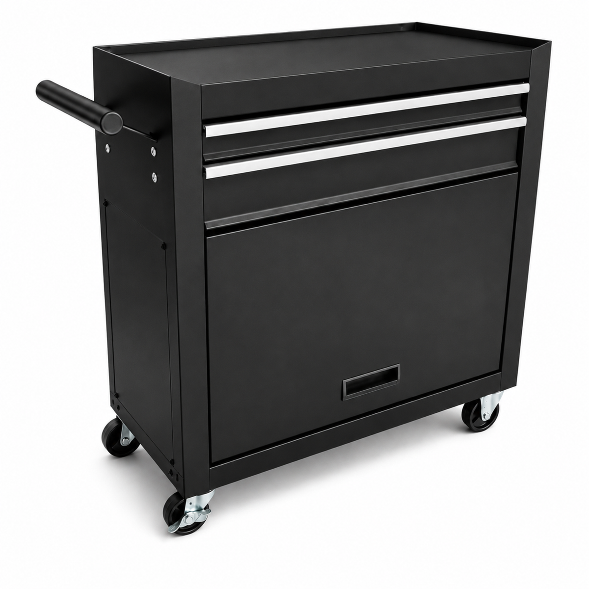 Armadio metallico senza attrezzi a 2 pezzi,con 6 cassetti a ripiano rimovibile ,carrello portautensili , cassetta portattrezzi mobile,nero, Gebo Tools