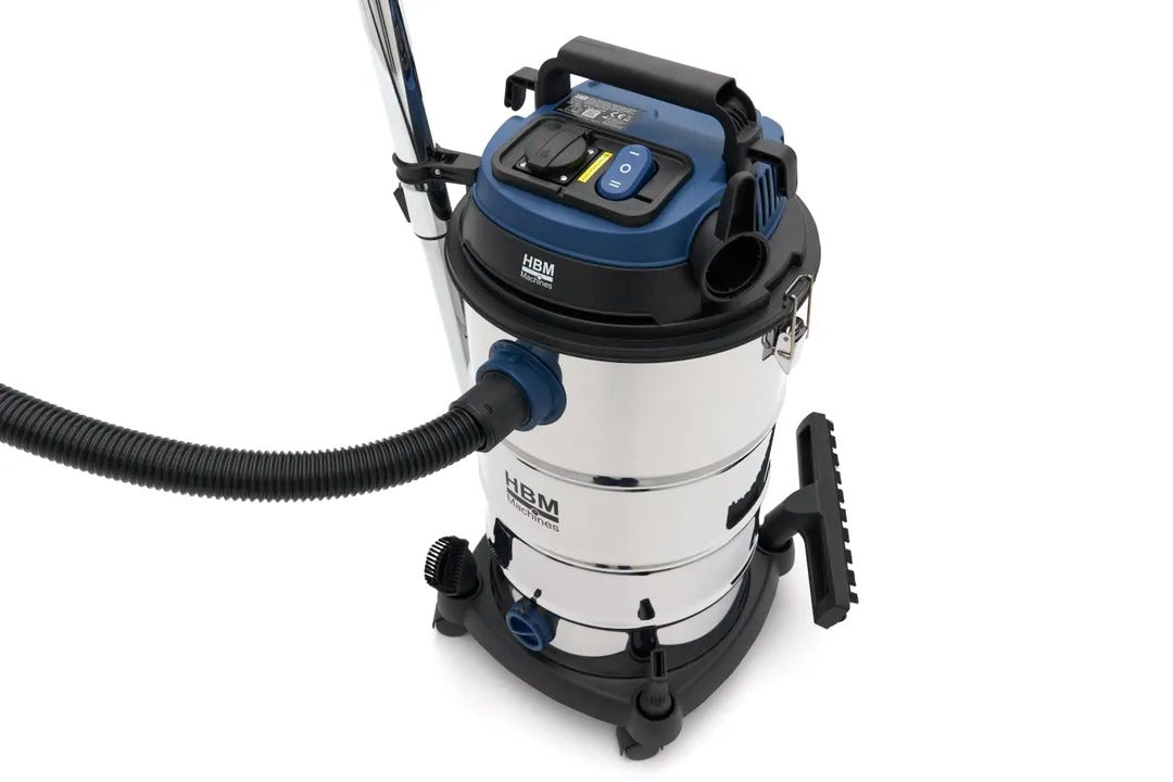 Aspirapolvere aspiratore industriale secco umido per officina casa e auto 1600 W 40 l compatto e silenzioso HBM