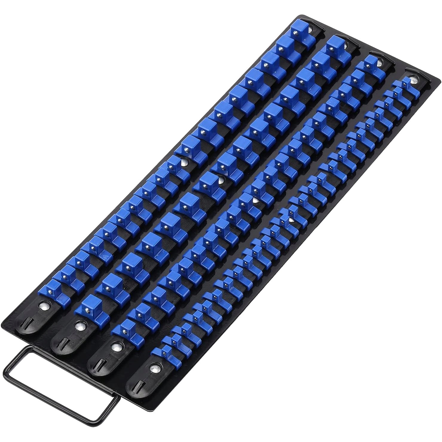 Supporto porta per chiavi a bussola da 1/2 pollice, 3/8 pollice, 1/4 pollice, organizer per 80 chiavi a bussola, supporto per binario, per miglior organizer per attrezzi in garage, supporto presa salvaspazio organizer vassoio scaffale rack binario, Resser