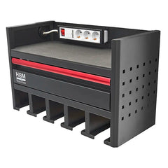 Porta attrezzi-organizzatore da parete per utensili elettrici 3 livelli per officina garage con cassetto e presa 220 V