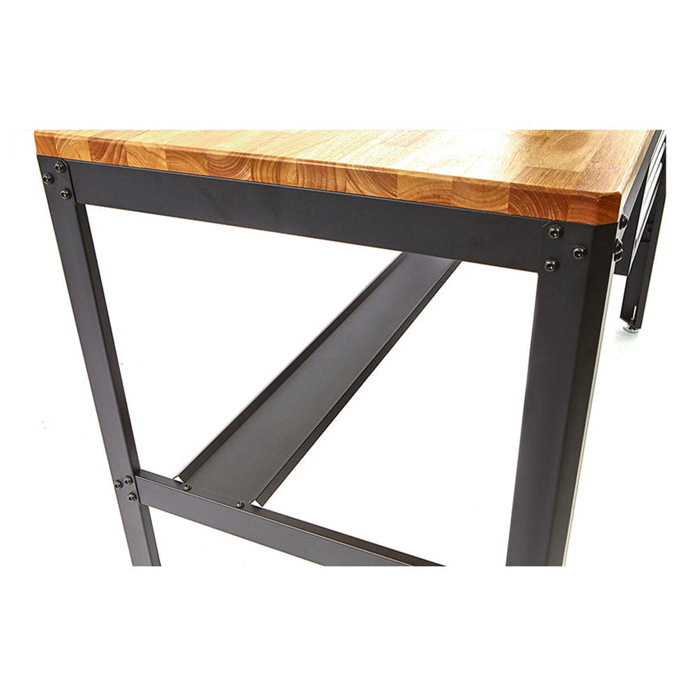 Banco da lavoro professionale con cassettiera-5 cassetti e piano in legno 155 cm