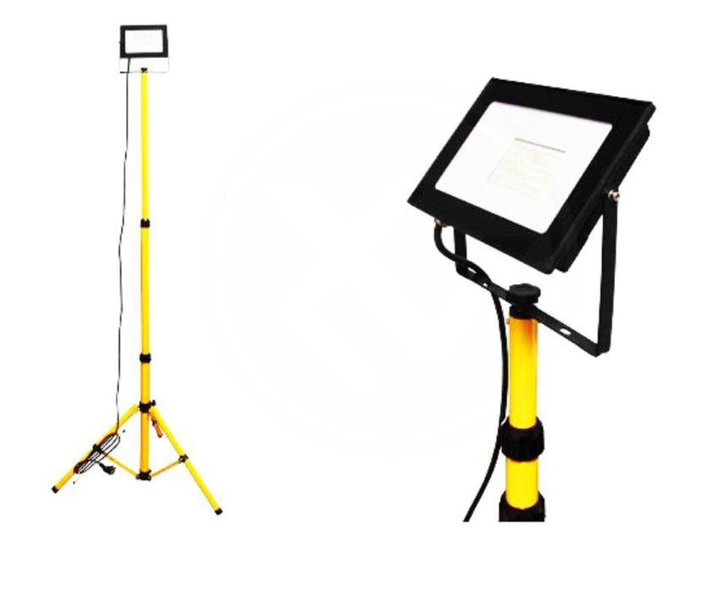 Faretto LED da cantiere 50 w, faro portatile IP65 impermeabile, 5500k per esterno, lavori, giardini e garage, cavalletto regolabile, proiettore