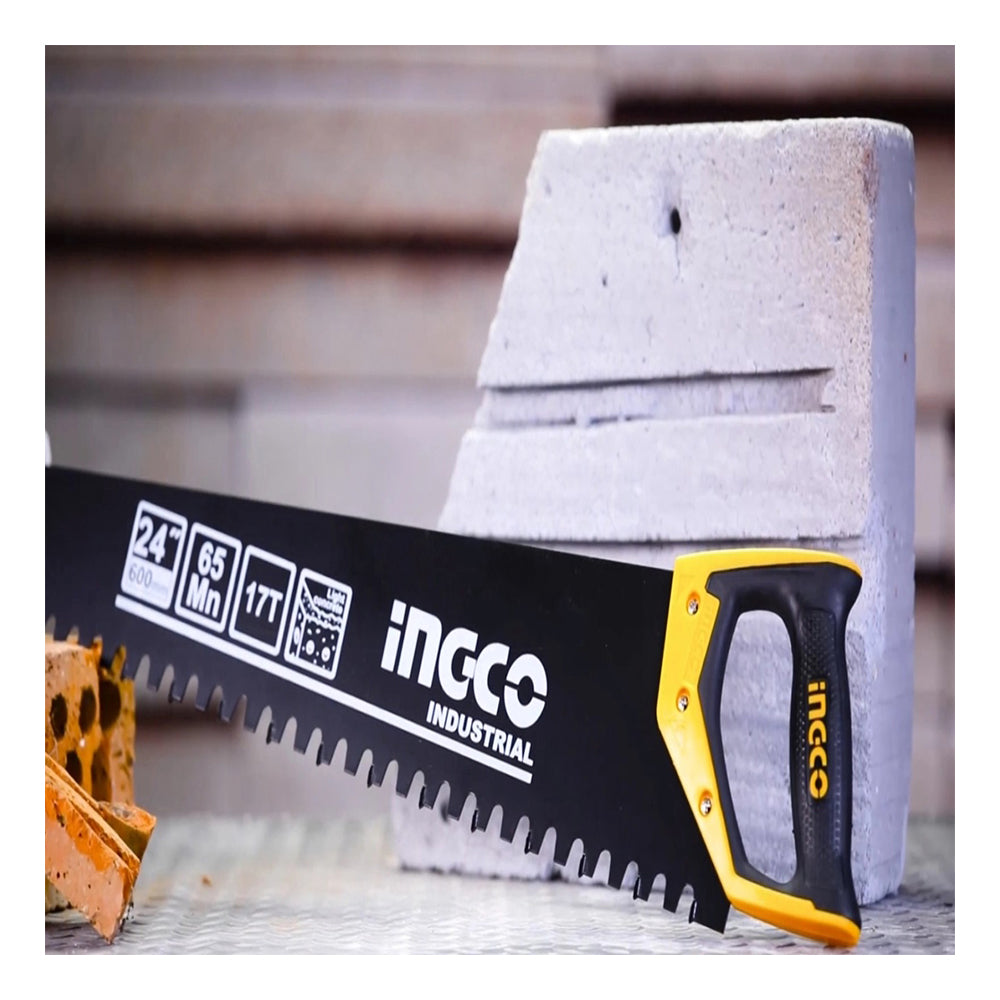 Segaccio da legno professionale - sega a mano 600 mm, lama con dentatura, impugnatura ergonomica, Ingco