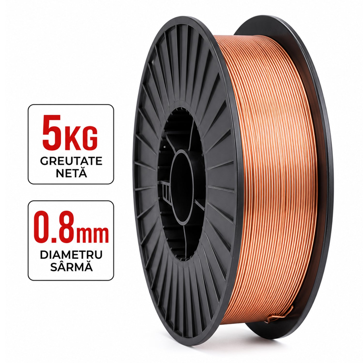 Filo animato per saldatura MIG senza gas 0,8 mm in bobina da 5 kg