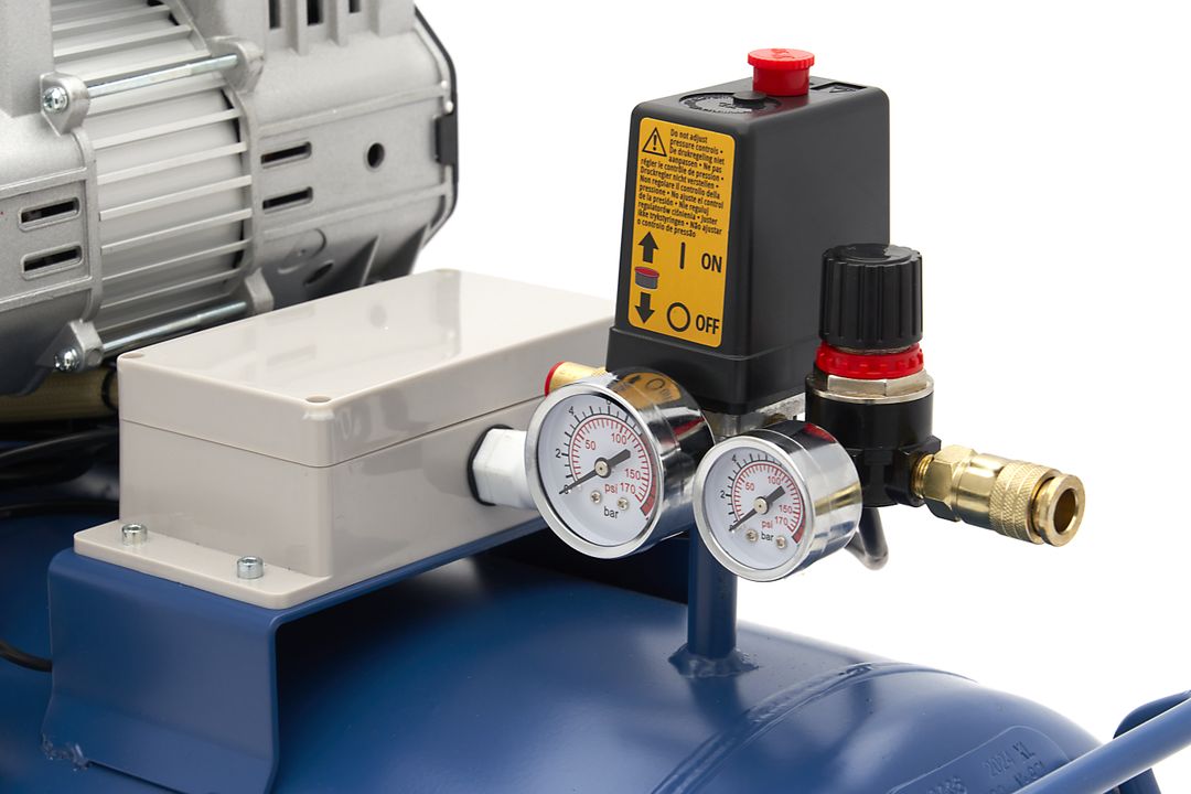 Compressore aria silenziato - con capacità del serbatoio di 90 litri - senza olio, oil free - per utensili pneumatici, HBM Machines