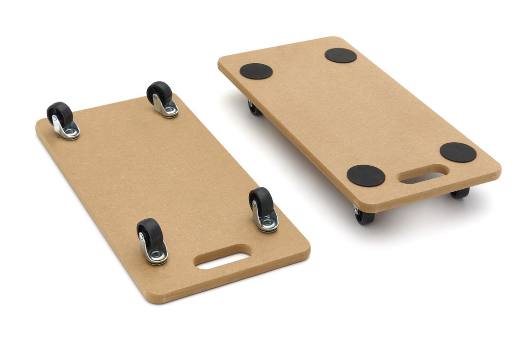 Kit 2 carrelli trasporto carri armati pattini rulli, pattini a rotelle per trasporto di carichi pesanti, piattaforma antiscivolo rotazione 4 ruote da magazzino officina, 2 x 200 kg 580 x 300 mm Hbm