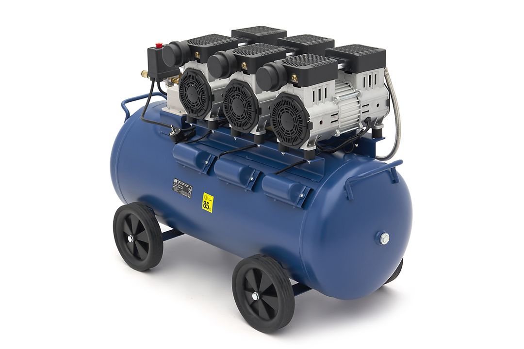 Compressore aria silenziato - con capacità del serbatoio di 90 litri - senza olio, oil free - per utensili pneumatici, HBM Machines
