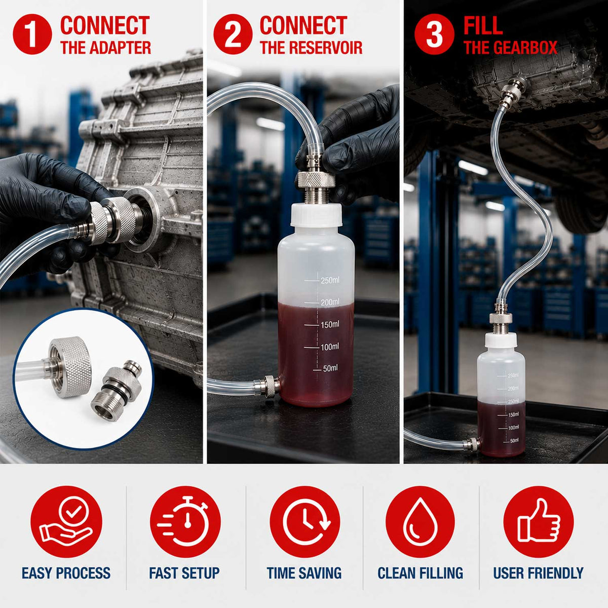 Tubo sostituzione e riempimento olio cambio automatico DSG VW VAG, Gebo Tools